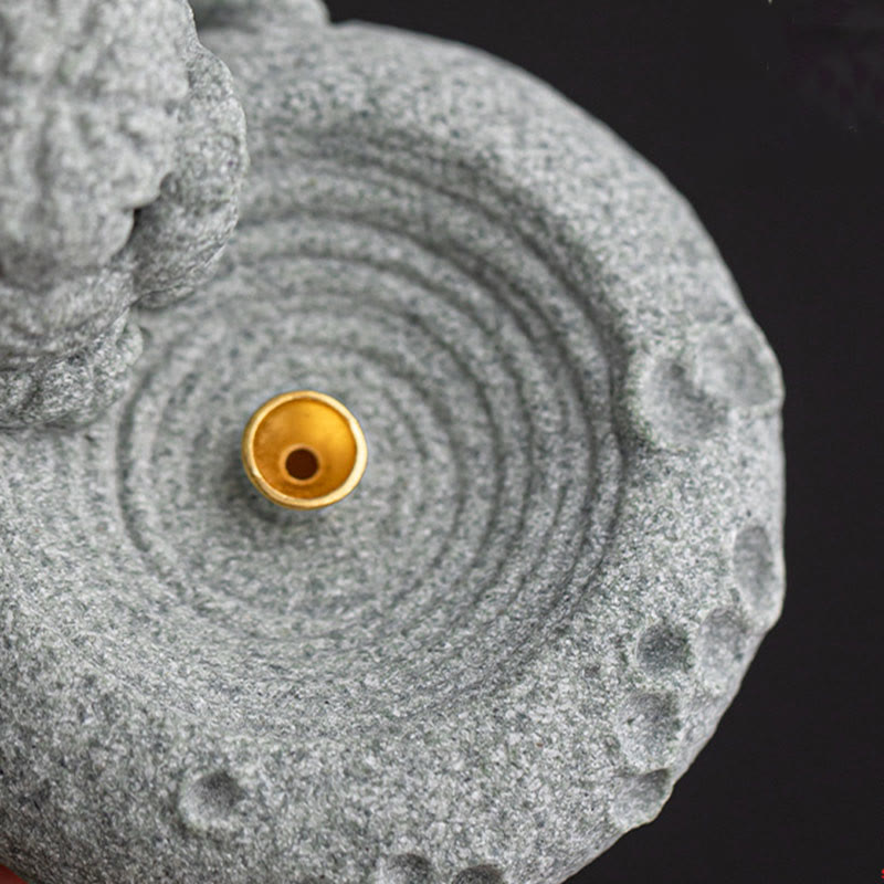 Brûleur d'encens de guérison du zodiaque chinois en Buddha Stones Décoration de bureau