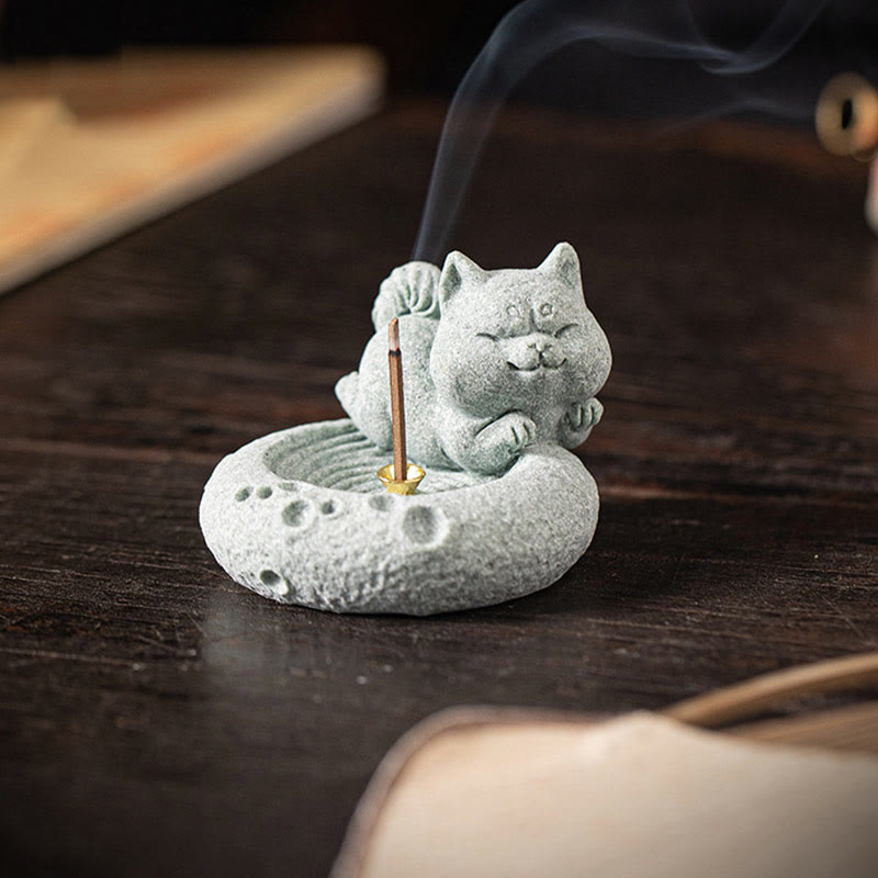 Brûleur d'encens de guérison du zodiaque chinois en Buddha Stones Décoration de bureau