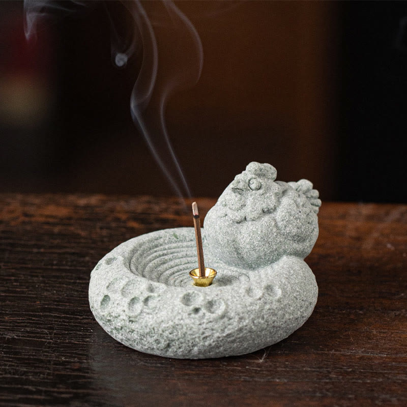 Brûleur d'encens de guérison du zodiaque chinois en Buddha Stones Décoration de bureau