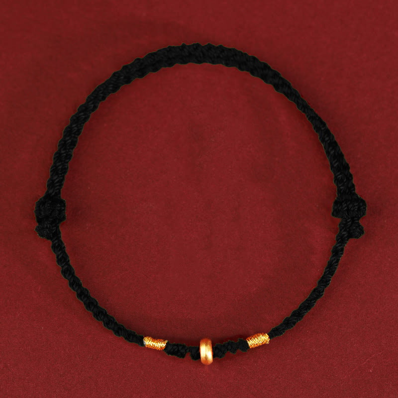 Bracelet & Chevillière de Protection en Fil Rouge et Or 999, Ajustable