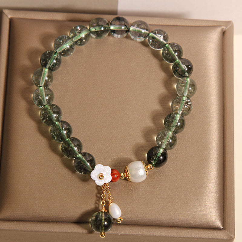 Bracelet Fantôme Vert en Quartz Clair Naturel | Harmonie & Renouveau Symbolique
