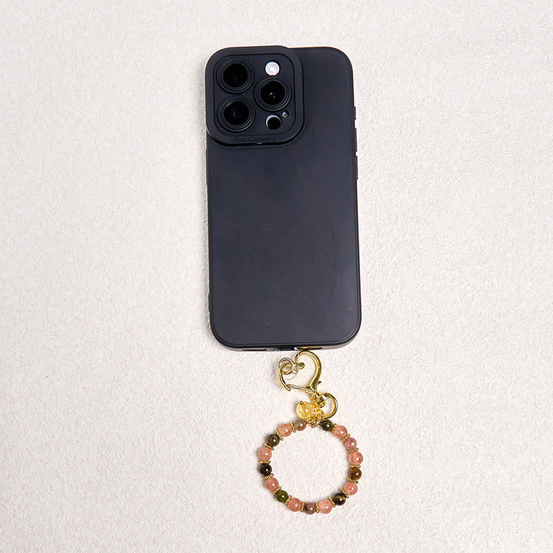 — Porte-clés en Quartz Fraise — Accessoire Spirituel Énergie Positive & Harmonie (7 cm)