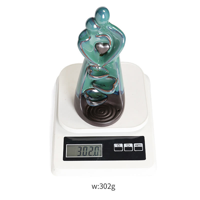 Porte-Encens à Reflux Couple d’Amoureux en Céramique 7,3 cm