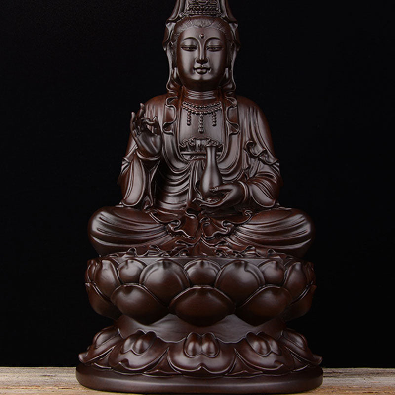 Pierre Avalokitesvara Ébène Lotus Harmonie Bénédiction Décoration de la Maison