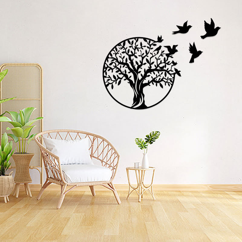 Pierre Arbre de vie Oiseaux Signe Cadeau de pendaison de crémaillère Art mural de l'unité