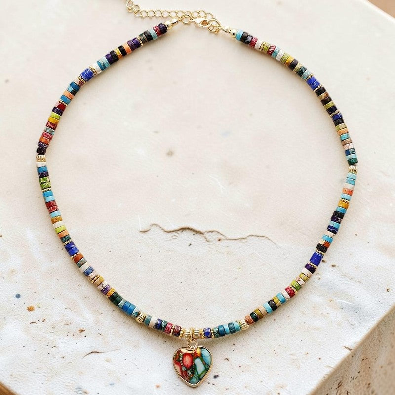 Collier Bonne Énergie en Jaspe Multi-couleurs