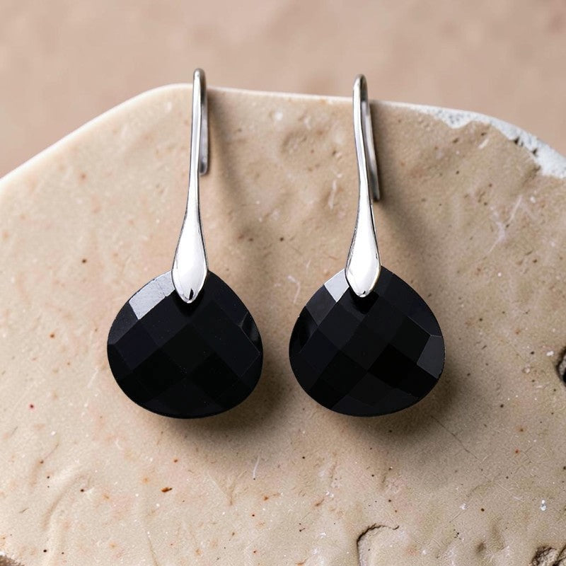 Boucles d'oreilles Kaya en Jaspe Rouge ou Agate Noire