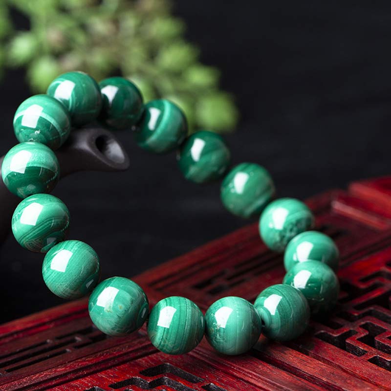 Bracelet en Malachite Naturelle 12 mm | Équilibre & Protection Symbolique