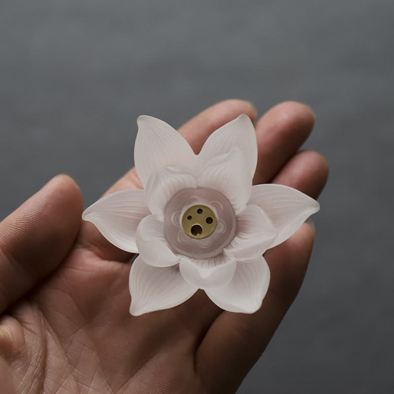 Porte-Encens Lotus Blanc en Cristal Liuli – Méditation & Sérénité