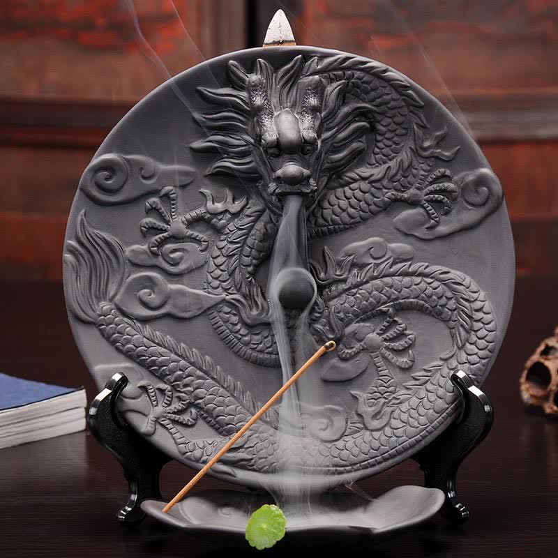 Brûleur d’Encens Dragon Céramique à Reflux – Effet Cascade pour Méditation