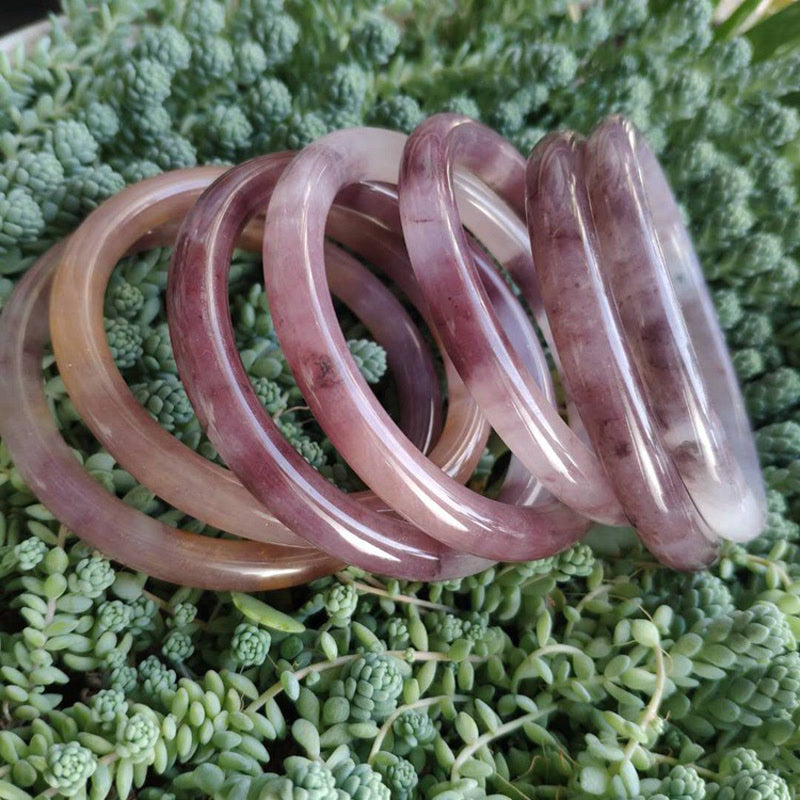 Bracelet Jonc en Jade Violet Naturel | Protection & Harmonie