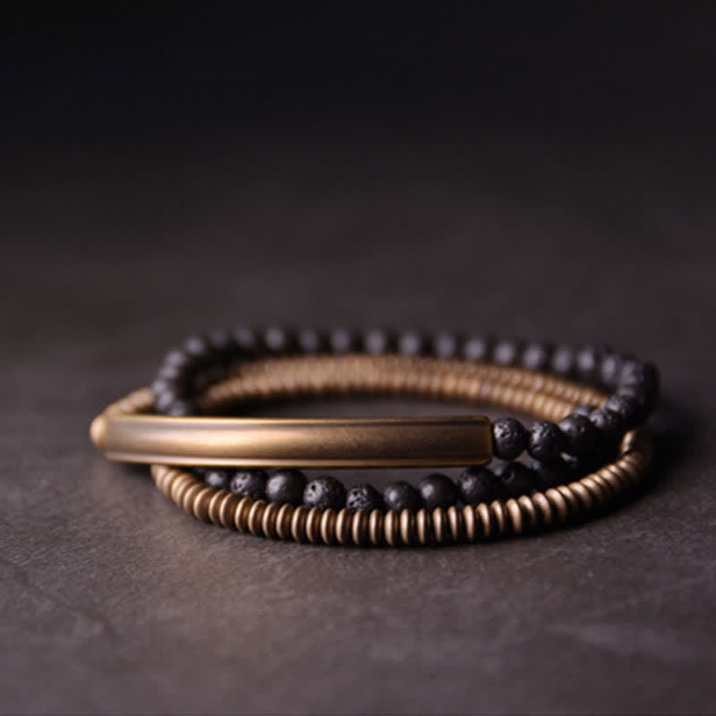 Bracelet en cuivre et Pierres de Lave