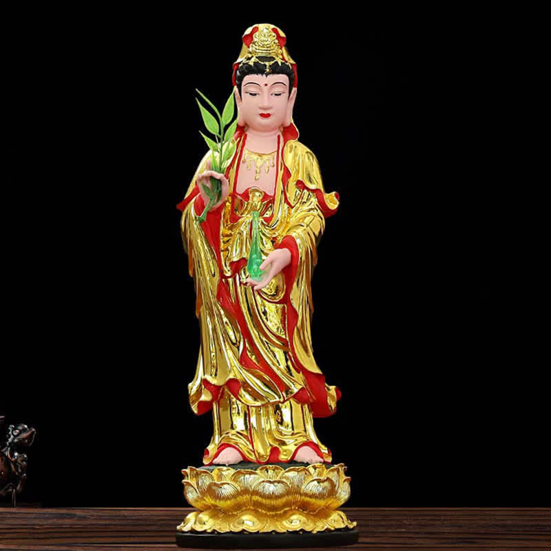 Figurine de Bodhisattva Avalokitesvara de Chenrezig Statue en résine Harmony Décoration de la maison