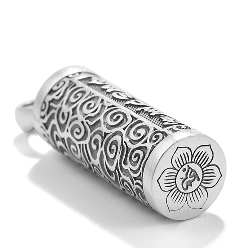 Collier Om Mani Padme Hum en Cuivre Plaqué Argent