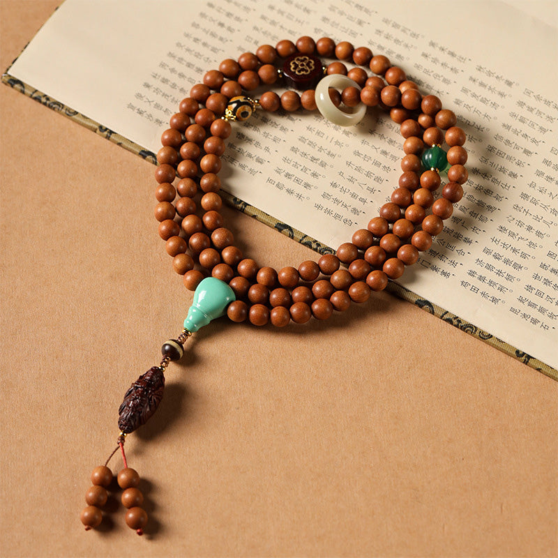 Bracelet Guanyin en Bois de Santal – Bois Précieux & Graines de Bodhi
