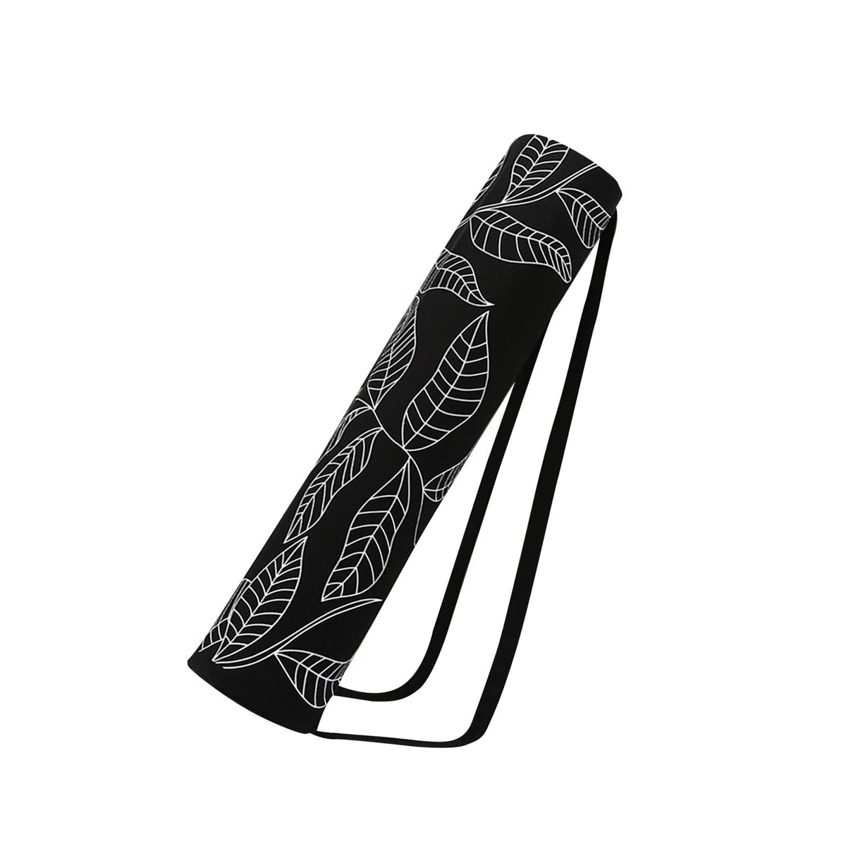 Sac de Yoga Noir à Motif Floral en Polyester