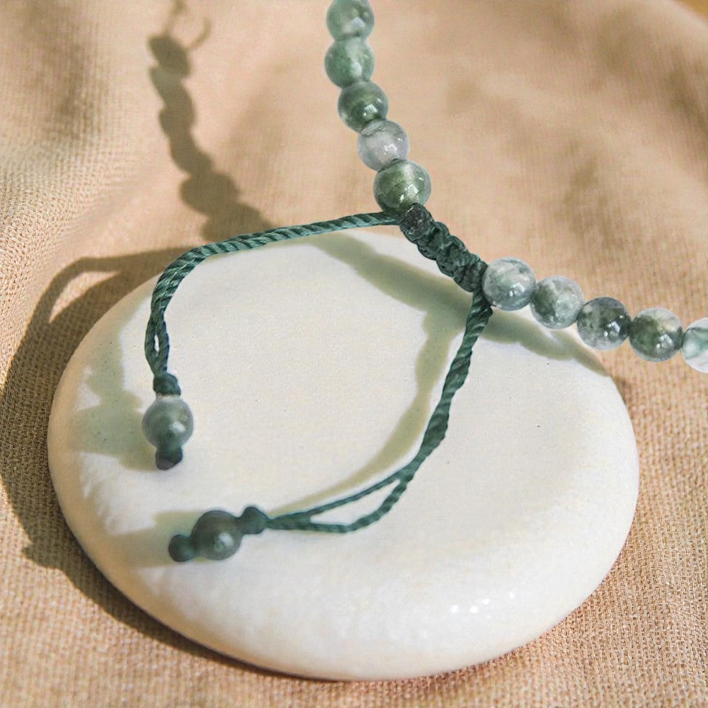 Bracelet Ajustable Sérénité en Agate Mousse