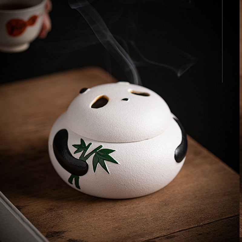 Brûleur d’Encens Panda en Céramique – Objet Décoratif Apaisant