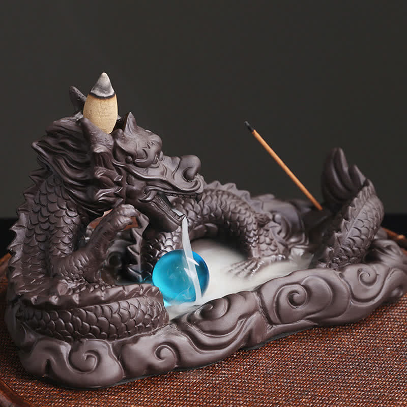 Brûleur Dragon Argile Pourpre – Symbole de Chance et Protection