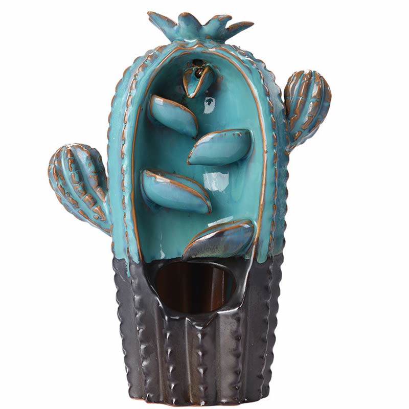 Porte-Encens Cactus à Reflux en Céramique 12,5 cm Relaxation