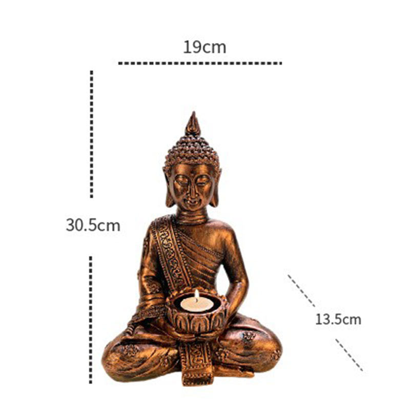 Bougeoir décoratif tibétain en Buddha Stones de Bouddha avec bénédiction du Bouddha