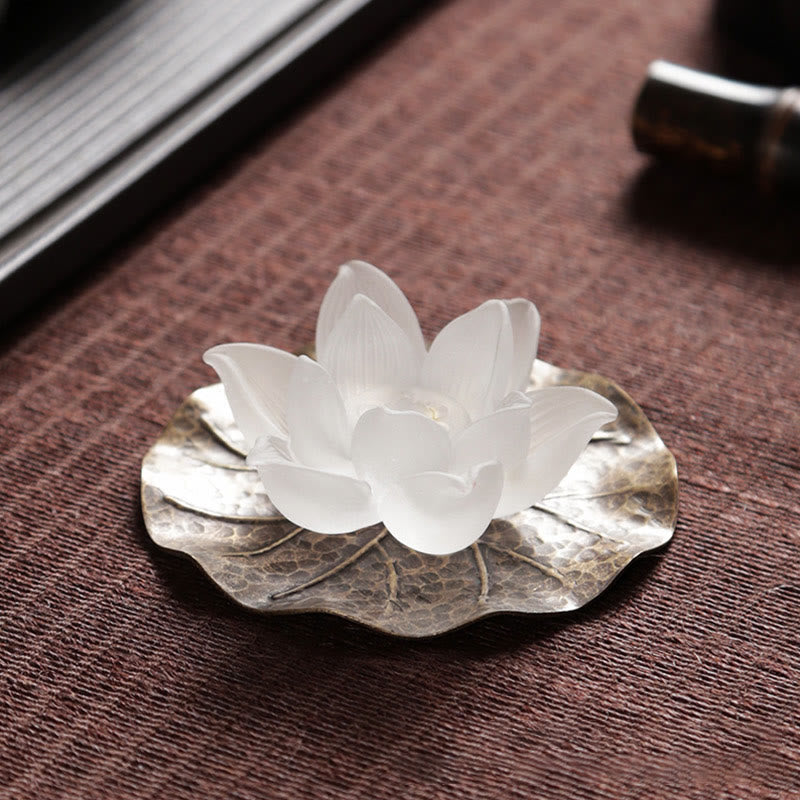 Porte-Encens Lotus Blanc en Cristal Liuli – Méditation & Sérénité