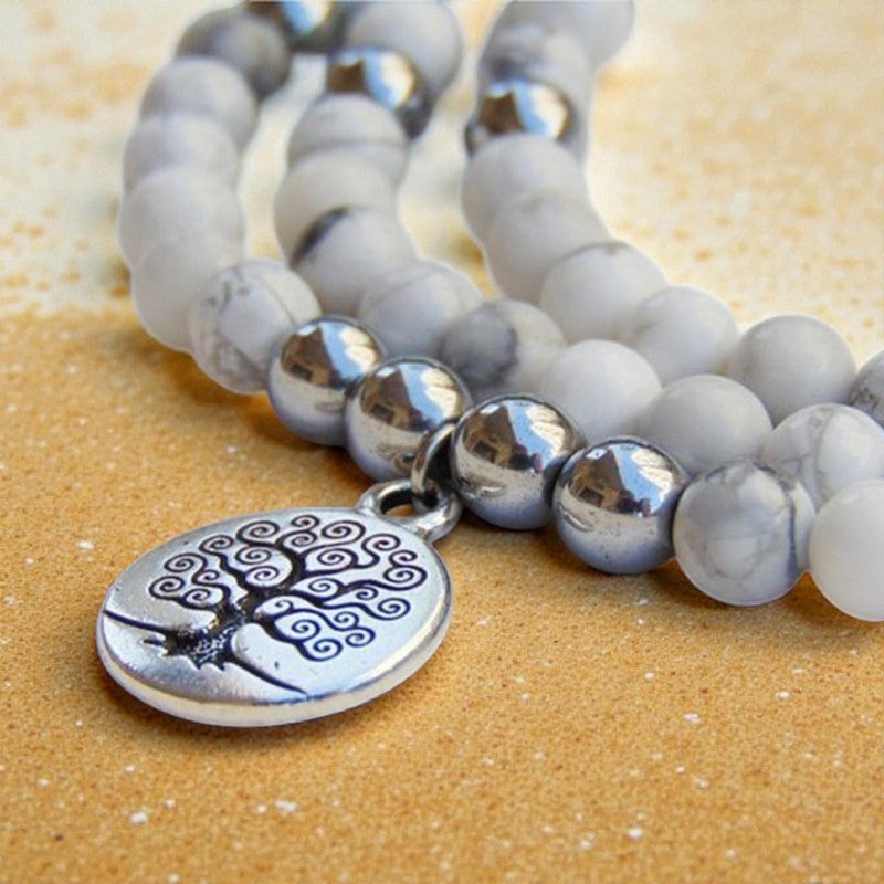 Bracelet Mala Bien-être Féminin en Howlite
