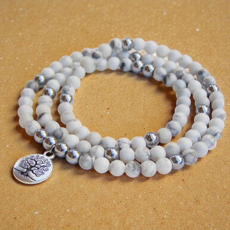 Bracelet Mala Bien-être Féminin en Howlite
