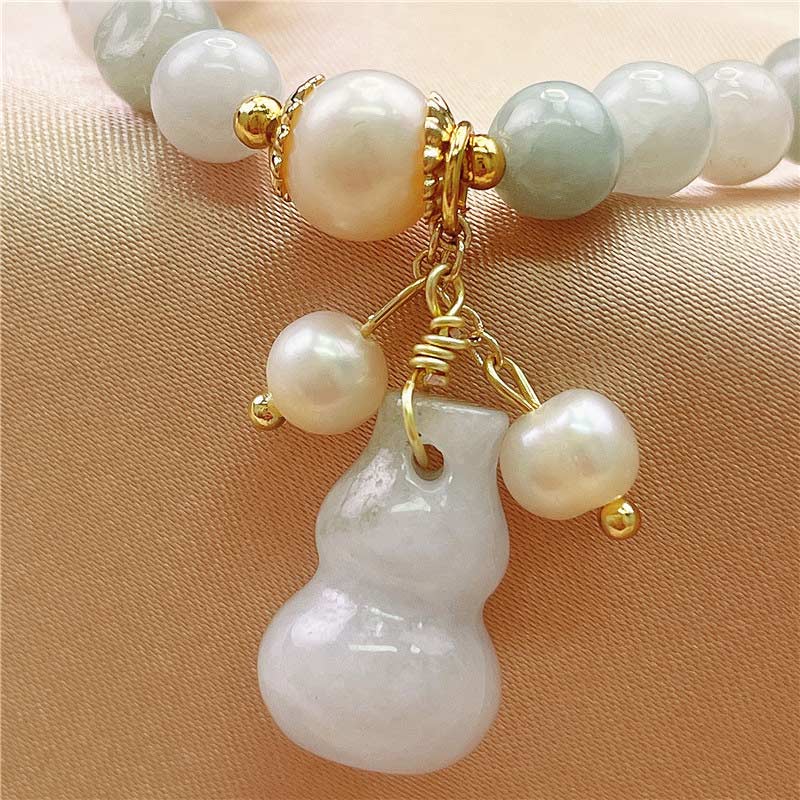Bracelet à Breloque Calebasse en Jade Naturel | Protection & Abondance Symbolique