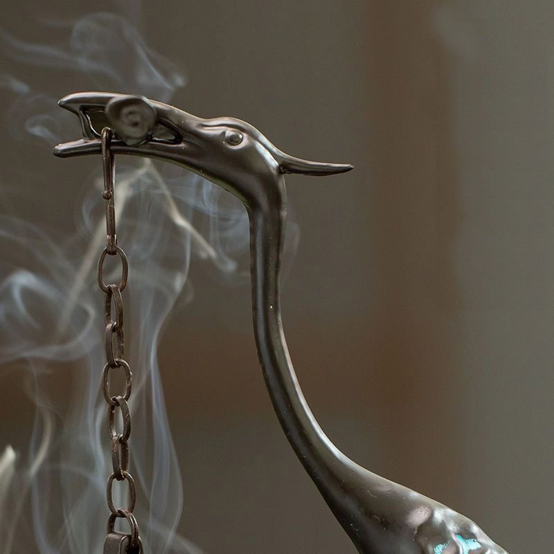Brûleur d’Encens Grue sur Nuages – Sculpture Lotus Suspendue