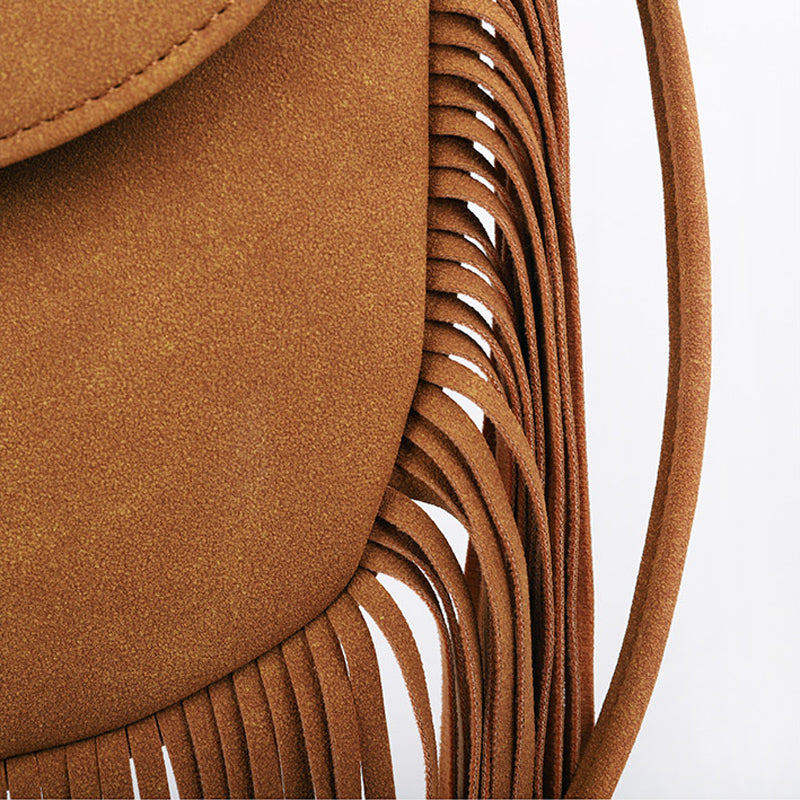 Sac à bandoulière femme en imitation daim – Polyester – 19 cm