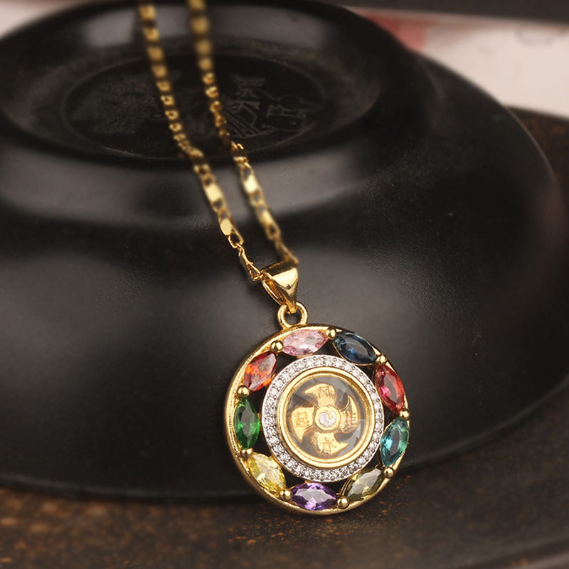 Collier-Bracelet Porte-Bonheur en Cuivre & Zircon (Bijou 2-en-1)