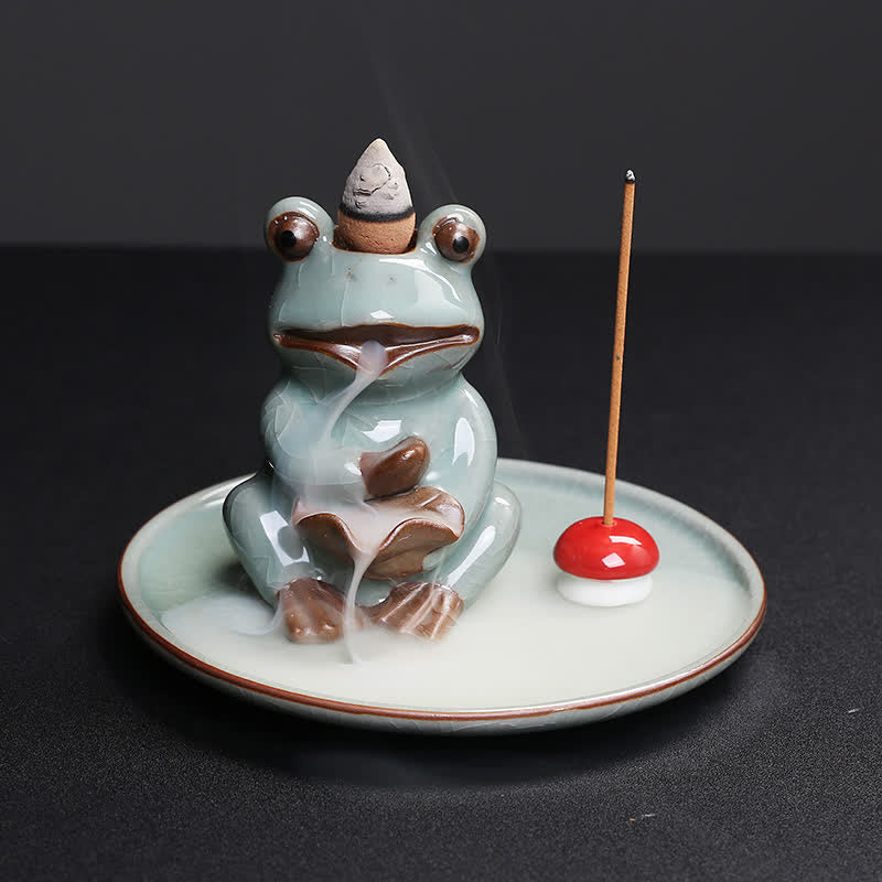 Brûleur d’Encens Céramique Grenouille de Méditation Zen