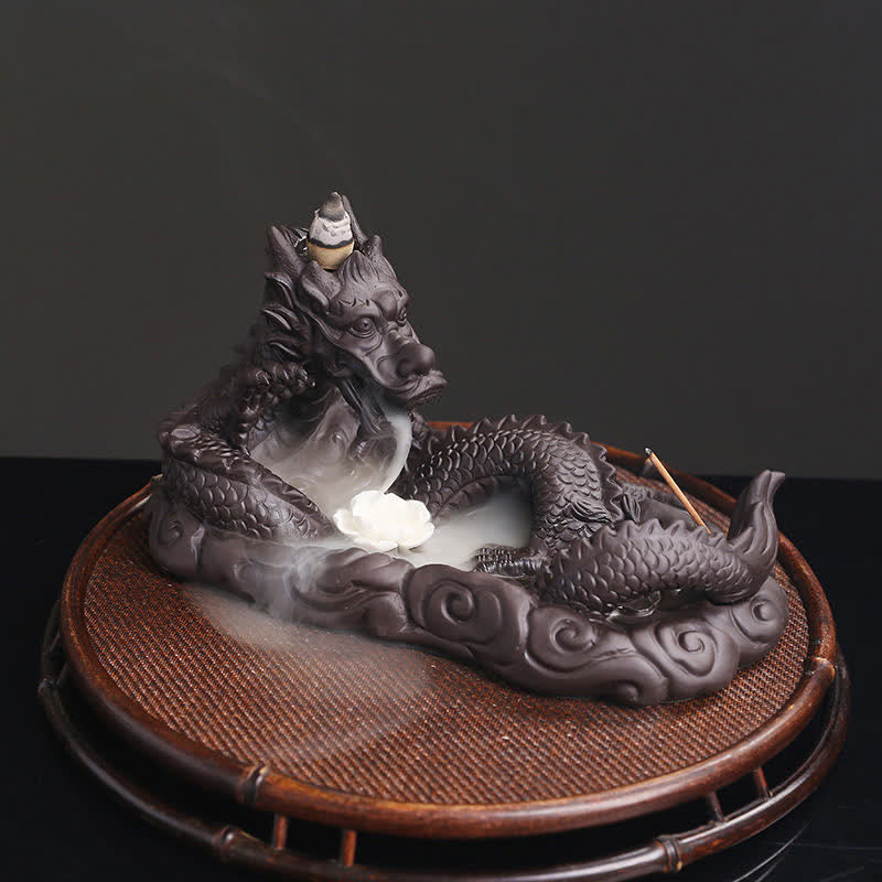 Brûleur Dragon Argile Pourpre – Symbole de Chance et Protection
