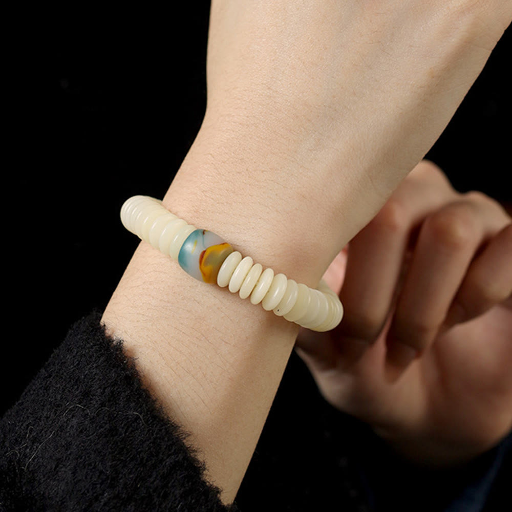 Bracelet Mala Graine de Bodhi Blanche