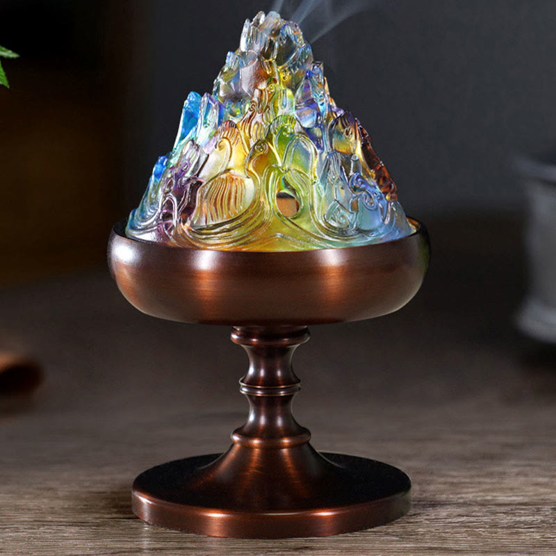 Brûleur d’Encens Montagne Cristal Liuli – Méditation & Énergie Apaisante