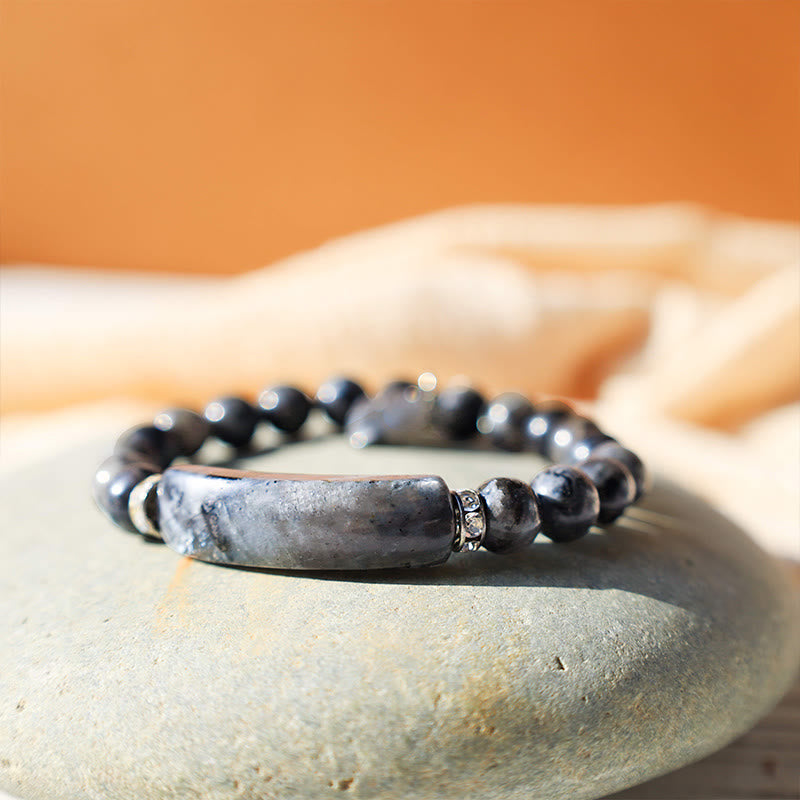 Bracelet en Améthyste Naturelle Forme Cœur 8 mm, Perles Artisanales