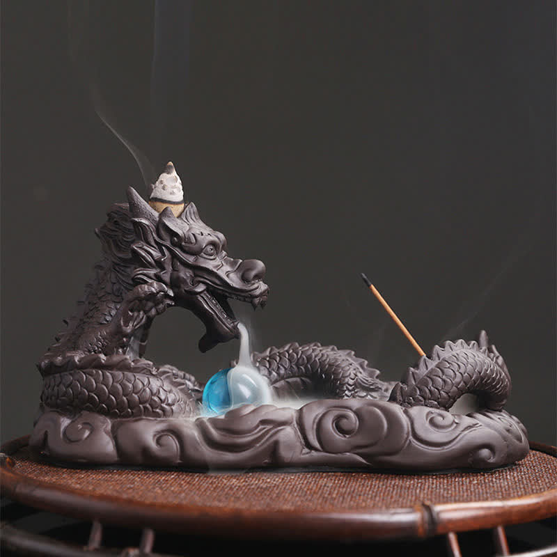 Brûleur Dragon Argile Pourpre – Symbole de Chance et Protection