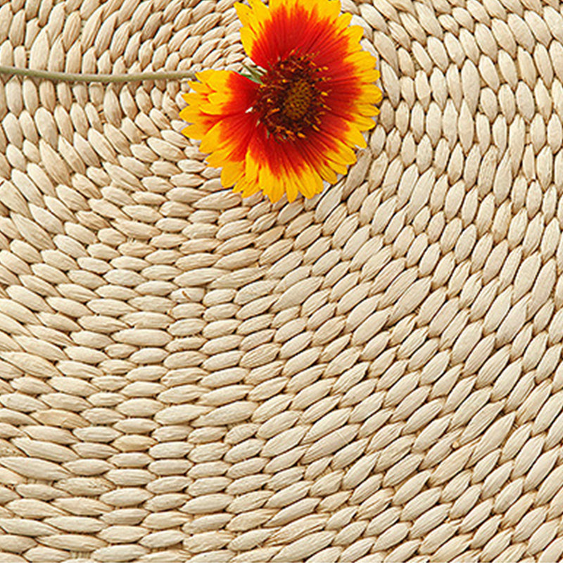 Coussin de Méditation Rond en Paille Tissée – Assise Naturelle & Respirable