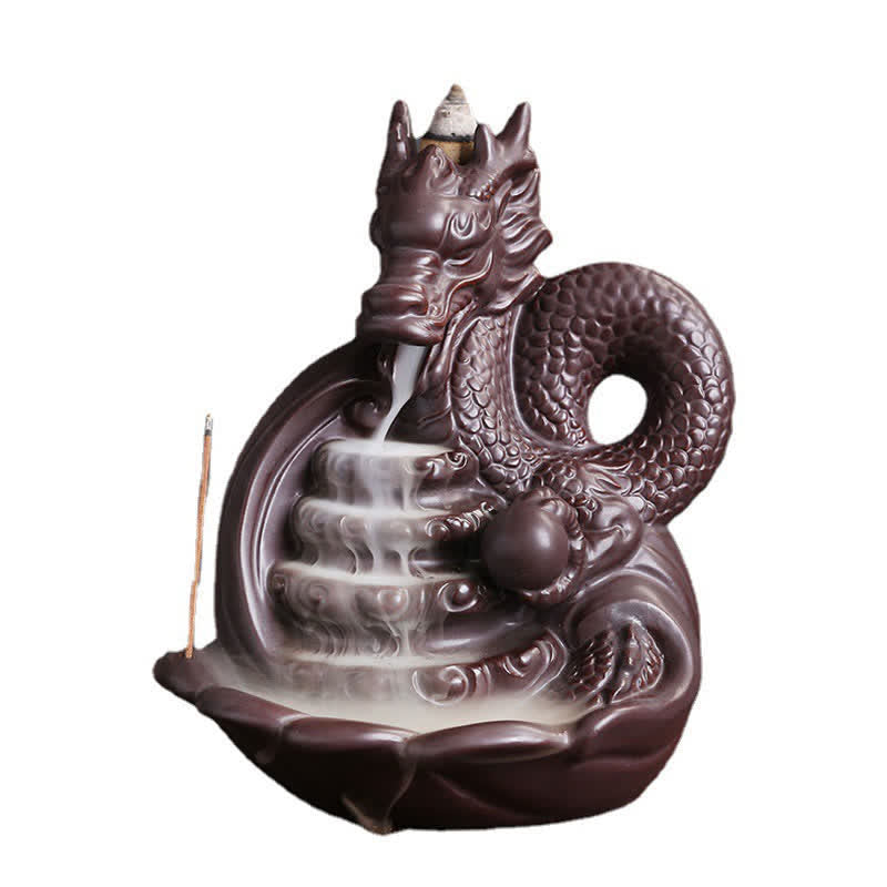 Porte-Encens Dragon en Céramique – Énergie de Succès et Protection