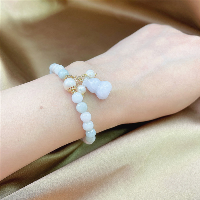 Bracelet à Breloque Calebasse en Jade Naturel | Protection & Abondance Symbolique