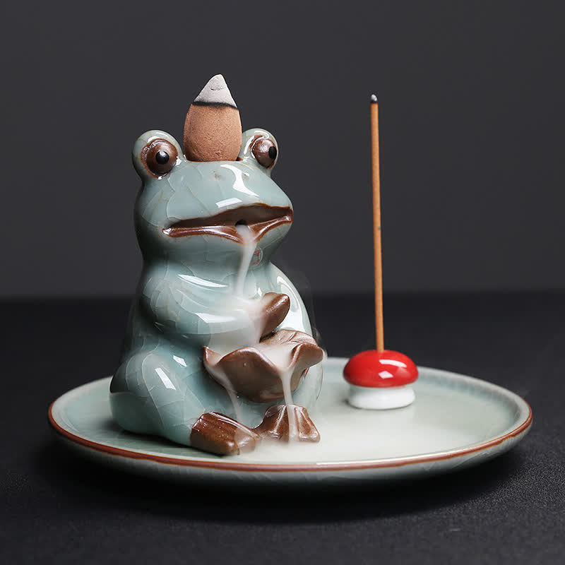 Brûleur d’Encens Céramique Grenouille de Méditation Zen