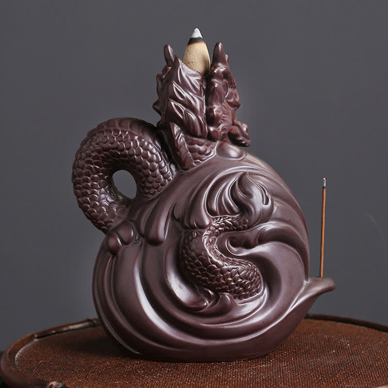 Porte-Encens Dragon en Céramique – Énergie de Succès et Protection