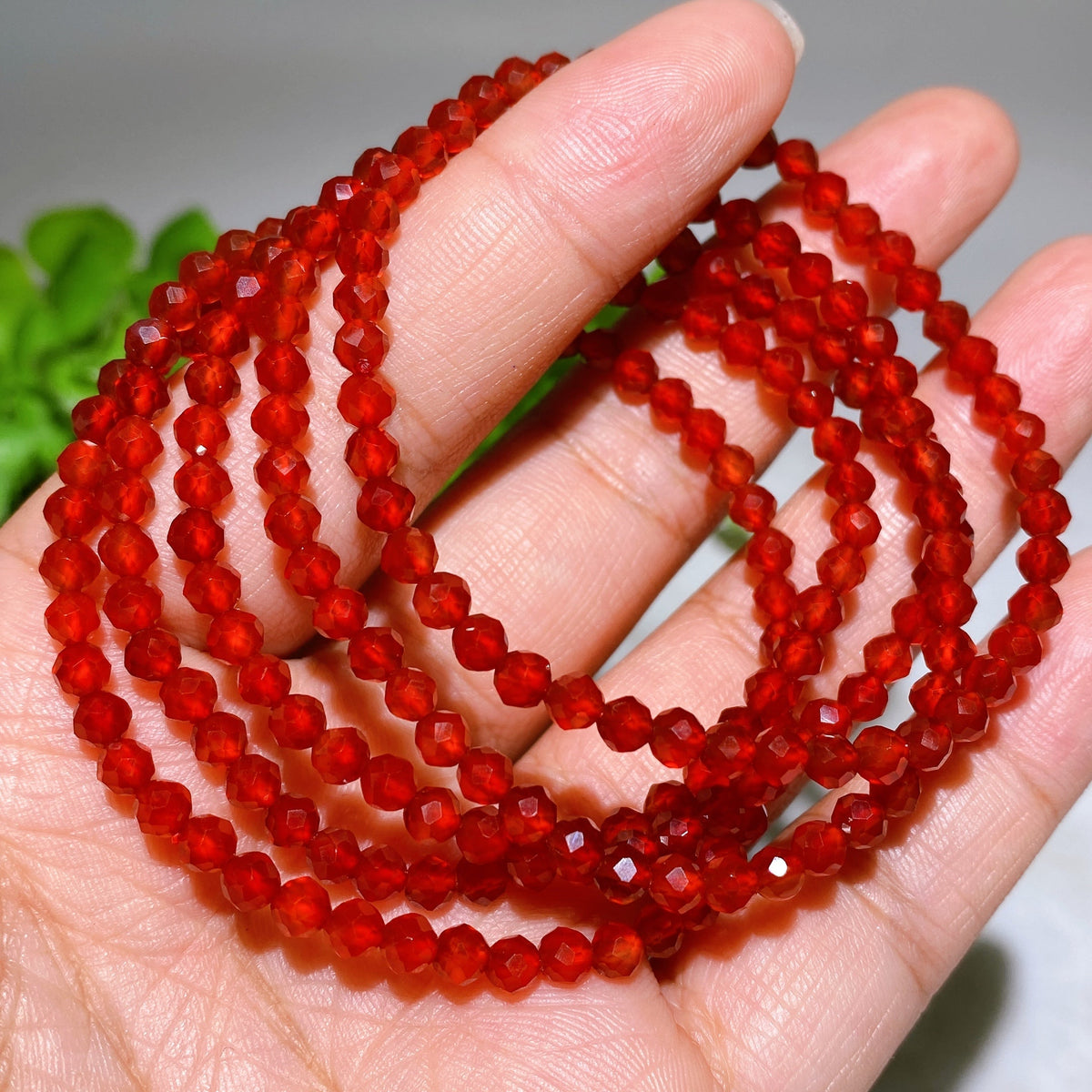Bracelet Élégant en Quartz Rose Facetté 4 mm