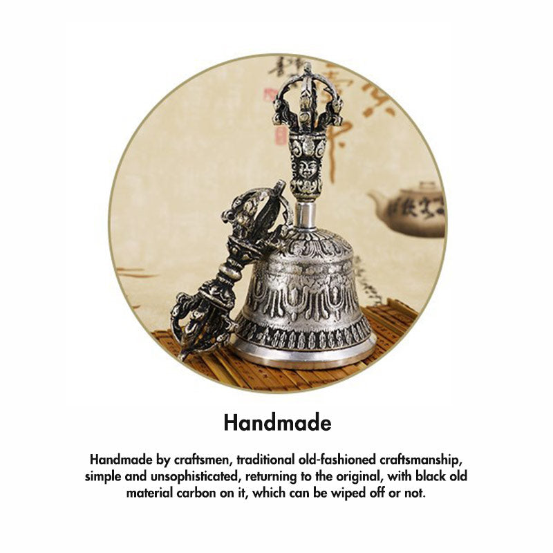 Cloche de Méditation et Vajra Dorje | Ensemble Rituel en Cuivre
