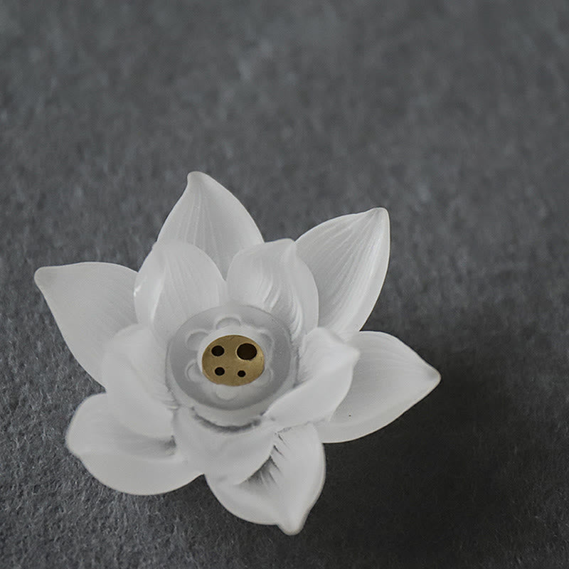 Porte-Encens Lotus Blanc en Cristal Liuli – Méditation & Sérénité
