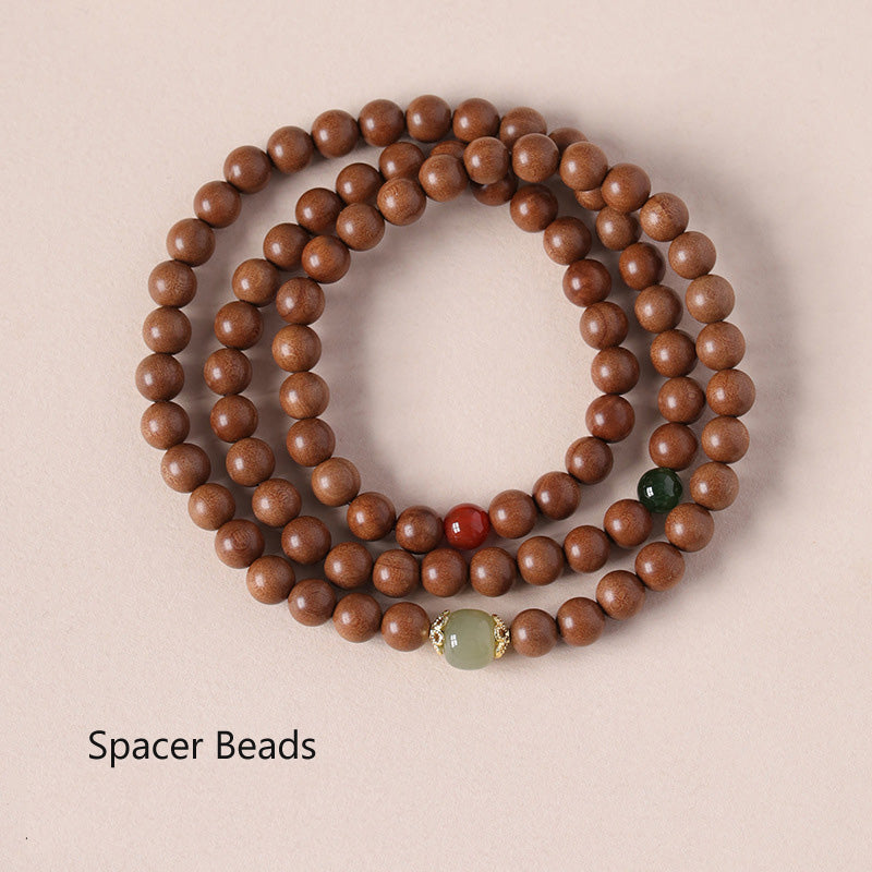Bracelet Dalagan Sculpté – Bois d’Agar de Kalimantan & Pierres Naturelles