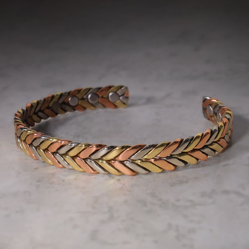 Bracelet Spirituel Ajustable en Cuivre Pur, Manchette Artisanale