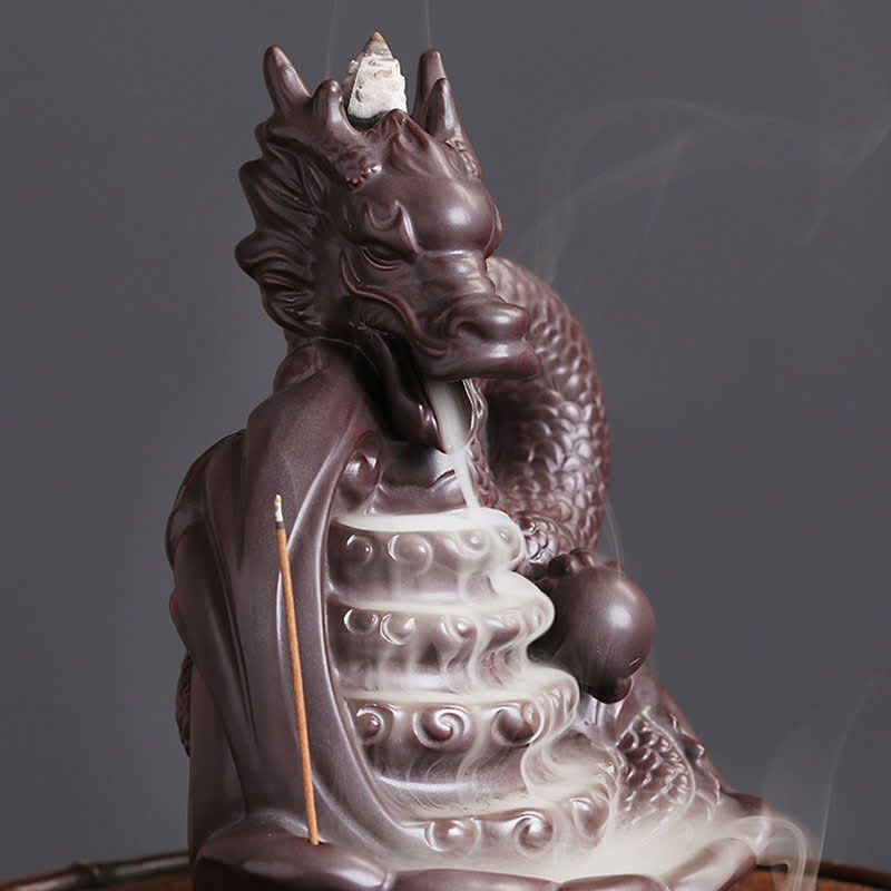 Porte-Encens Dragon en Céramique – Énergie de Succès et Protection