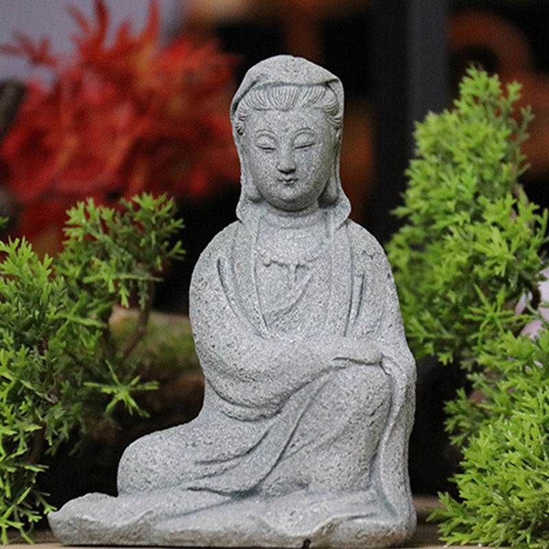 Statue Avalokiteshvara en grès – Bénédiction et sérénité pour la maison